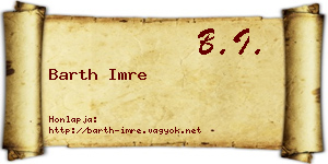 Barth Imre névjegykártya