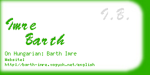 imre barth business card